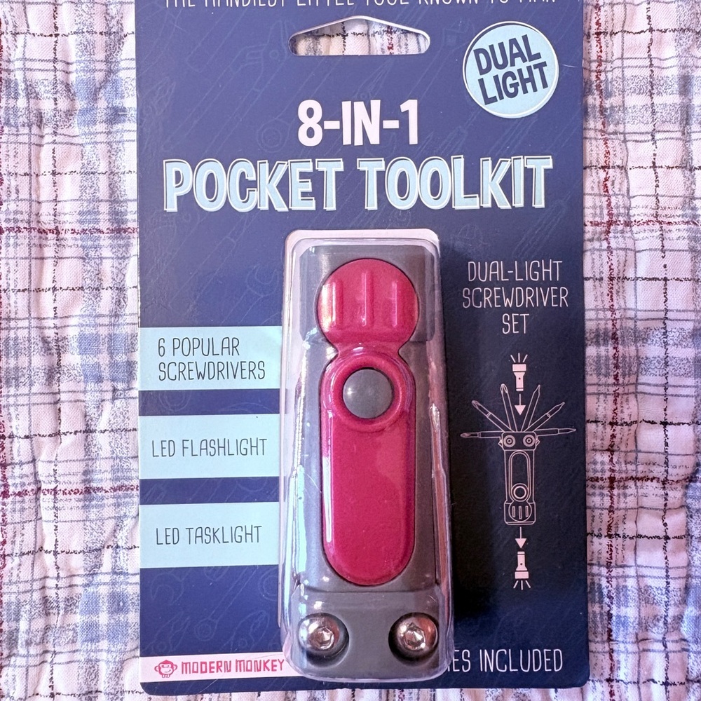 Red 8-in-1 Pocket Toolkit